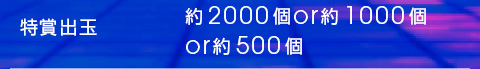 特賞出玉 約2000個 or 約1000個 or 約500個