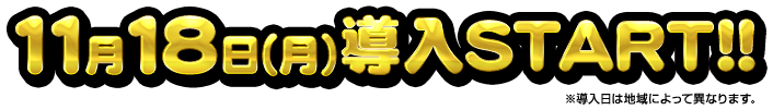 11月18日導入START!!※導入日は地域によって異なります。